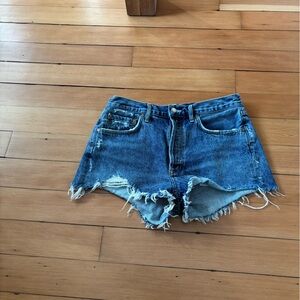 Agolde Parker Cut Off Vintage Shorts in Rock Steady